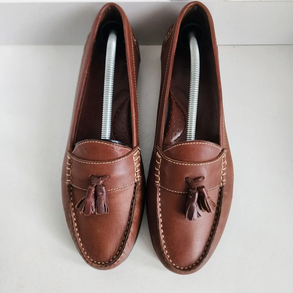 Richfield Everyday Comfort Mens 11 Brown Leather Tassel Loafer Brazil *READ*